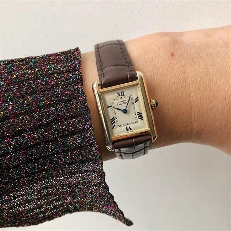 cartier tank must on wrist|must de cartier tank vintage.